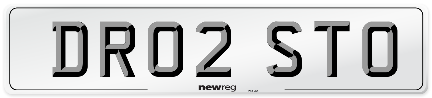 DR02 STO Number Plate from New Reg